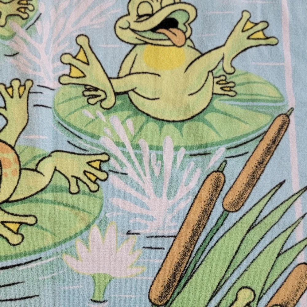 Vintage Hilasal‎ Happy Frog Beach Bag Towel Tropical Vacation Cruise Size 28x52